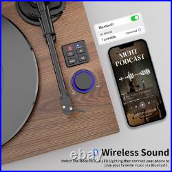 Record Player with Magnetic Cartridge, Bluetooth Belt Drive Vinyl Turntable H Record Player with Magnetic Cartridge, Bluetooth Belt Drive Vinyl Turntable H