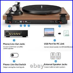 Record Player with Magnetic Cartridge, Bluetooth Belt Drive Vinyl Turntable H Record Player with Magnetic Cartridge, Bluetooth Belt Drive Vinyl Turntable H