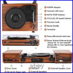Record Player with Speakers, Bluetooth Portable Turntable for Vinyl Records, Phon