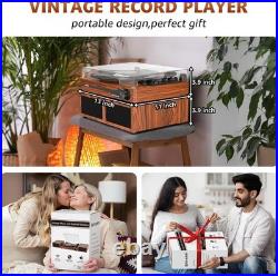 Record Player with Speakers, Bluetooth Portable Turntable for Vinyl Records, Phon