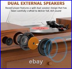Record Player with Speakers, Bluetooth Portable Turntable for Vinyl Records, Phon