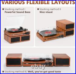 Record Player with Speakers, Bluetooth Portable Turntable for Vinyl Records, Phon