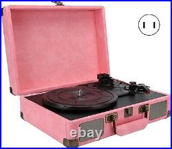 Record Player with Speakers, Portable Bluetooth 5.0 3-Speed Turntable Phonograph
