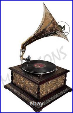 Record Working Player Gramophone Phonograph Antique Vinyl Recorder