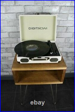 Record player stand handmade solid wood retro industrial style hair pin legs