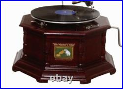 Replica Gramophone Player 78 rpm Hex phonograph Brass Horn HMV Vintage Wind up