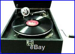 Replica Gramophone Player 78 rpm Suitcase Reproduction Record Player Vintage