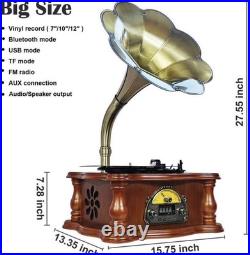 Retro Gramophone Record Player with Bluetooth