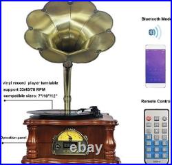 Retro Gramophone Record Player with Bluetooth