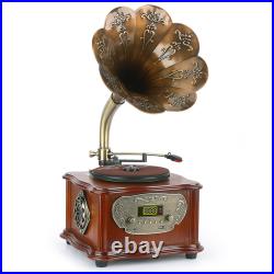 Retro Petunia Vinyl Record Player Retro Phonograph Bluetooth Audio