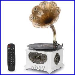 Retro Phonograph Record Player Bluetooth Speaker with with Copper Horn Nostalgic Retro Phonograph Record Player Bluetooth Speaker with with Copper Horn Nostalgic