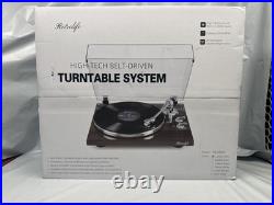 Retrolife Belt-Drive Record Player AT-3600L Bluetooth 33/45 RPM Turntable Red A5