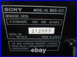 SONY MDS-S37 Mini Disc Player Audio Recording & Playback Confirmed