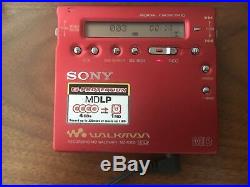 SONY MZ-R900 MD Minidisc Player Recorder MDLP Player Red With Original Box