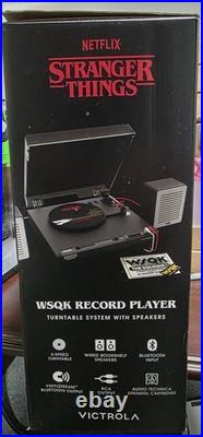 STRANGER THINGS Victrola WSQK Record Player With Speakers Bluetooth NEW OPEN BOX