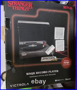 STRANGER THINGS Victrola WSQK Record Player With Speakers Bluetooth NEW OPEN BOX