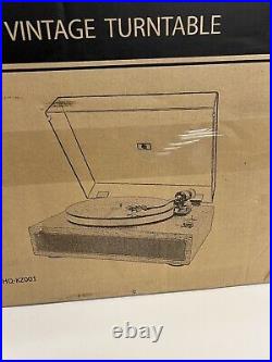Seasonlife Turntable Record Player with Built-in Speakers, 33&45 RPM Speed