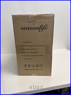 Seasonlife Turntable Record Player with Built-in Speakers, 33&45 RPM Speed
