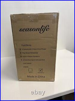 Seasonlife Turntable Record Player with Built-in Speakers, 33&45 RPM Speed