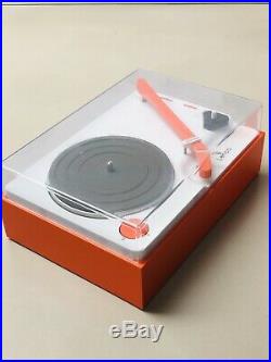 Serviced 70s Vintage Orange White Lenco 811 Switzerland Record Player Turntable