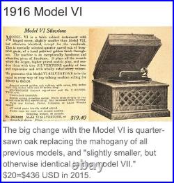 Silvertone phonograph record player 1916 Model VI. Works