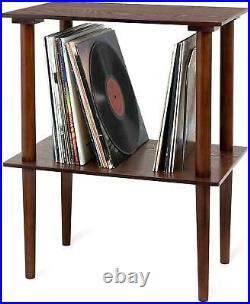Small Retro Wooden Turntable Stand Table Record Player Vinyl Dividers LP Storage