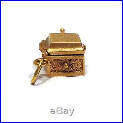 Solid 14k Yellow Gold 3-d Old-style Record Player Charm