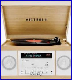 Sonoma record player victrola NIB Bluetooth Creme/Cream Colored Wood Stain