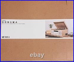 Sonoma record player victrola NIB Bluetooth Creme/Cream Colored Wood Stain
