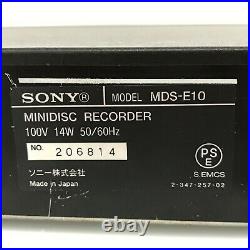 Sony MDS-E10 Professional Rack Minidisc Player/ Recorder Working TGJ