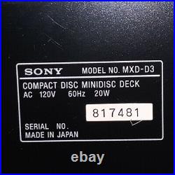Sony MXD-D3 CD MiniDisc Converter Recorder Compact Mini Disc Player Japan Made