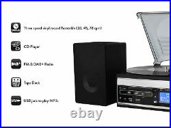 Soundmaster MCD1820 Record Player Turntable with CD, DAB+ & FM Radio HiFi System