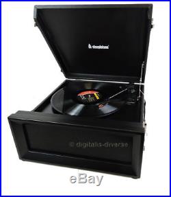 Steepletone Black SRP1R 15 3 Speed Retro Record Player 33,45,78 Turntable USB