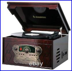 Steepletone Record Player Music System 3 Speed CD Cassette Radio Nostalgic