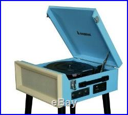 Steepletone Retro Vintage Style Record Player Turntable USB & Radio Legs