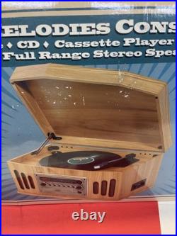 Sunset Melodies Console Classic Csl-1 Turntable CD Cassette Radio Speakers Vint