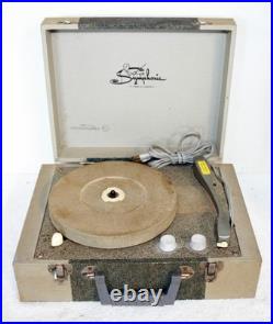 Symphonic 1017 or 1013 Tube Suitcase Record Player Phonograph Runs no Sound