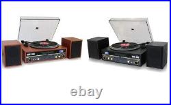 TechPlay Commander Bluetooth Record Player Stereo System Wood Turntable CD/MP3