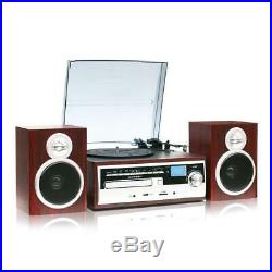 TechPlay ODC38WD Record Turntable Stereo Speaker System Bluetooth CD Player NEW