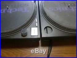 Technics SL-1200MK3 Black Analog DJ Turntable Pair Set Record Player Working Use