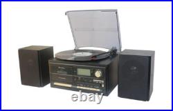 Techplay Odc128bt Bluetooth Stereo System Record Player Cassette CD Radio Black