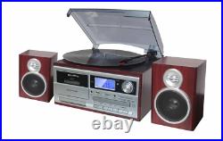 Techplay Odc128bt Wood Bluetooth Shelf Stereo System & Record Player CD Cassette