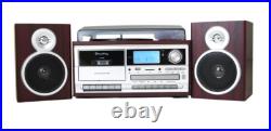 Techplay Odc128bt Wood Bluetooth Shelf Stereo System & Record Player CD Cassette