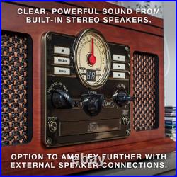 The Quincy 6-In-1 Bluetooth Record Player & Multimedia Center with Built-In Spea