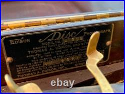 Thomas Edison A250 Antique Disc Phonograph Record Player AS IS PARTS REPAIR Thomas Edison A250 Antique Disc Phonograph Record Player AS IS PARTS REPAIR