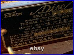 Thomas Edison A250 Antique Disc Phonograph Record Player AS IS PARTS REPAIR Thomas Edison A250 Antique Disc Phonograph Record Player AS IS PARTS REPAIR