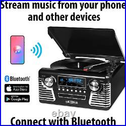 Tocadiscos Retro Bluetooth Vinilo 3 Velocidades De CD Radio Centro Multimedia