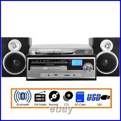 Trexonic 3-Speed Turntable Stereo System Record CD Player w FM Bluetooth AUX USB Trexonic 3-Speed Turntable Stereo System Record CD Player w FM Bluetooth AUX USB