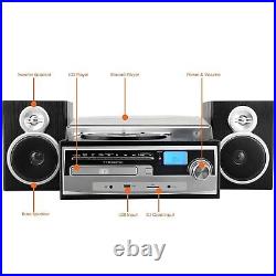 Trexonic 3-Speed Turntable Stereo System Record CD Player w FM Bluetooth AUX USB Trexonic 3-Speed Turntable Stereo System Record CD Player w FM Bluetooth AUX USB
