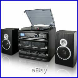Trexonic 3-Speed Turntable Stereo System w Bluetooth Streaming CD USB Cassette